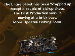 Makers of RRR announce wrap up of the shoot with post production work happening at a brisk pace
