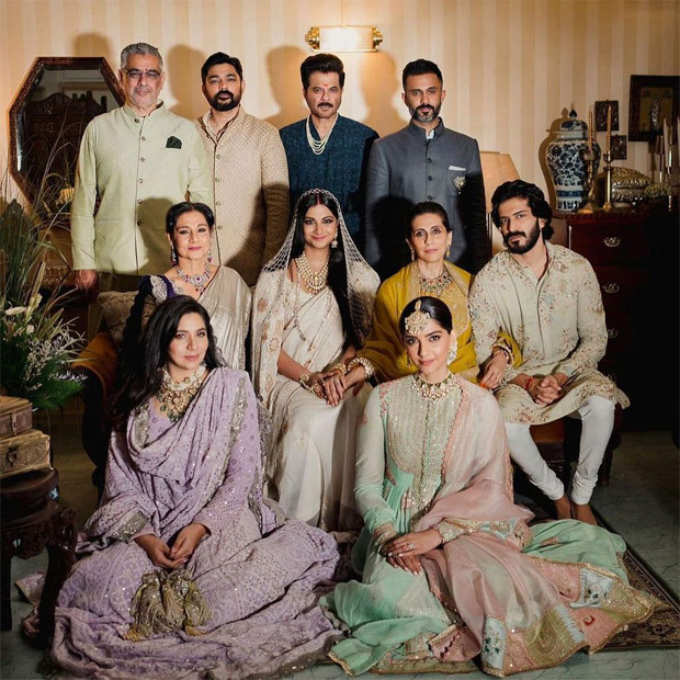 Rhea Kapoor and Karan Boolani’s families pose together for a majestic family portrait Rhea Kapoor and Karan Boolani’s families pose together for a majestic family portrait