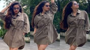 Anushka Sen keeps it comfy in green shirt dress with brown boots