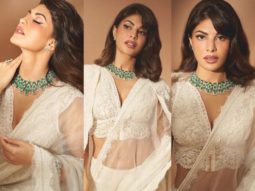 Jacqueline Fernandez is a vision in pale whites look that takes you back to the 90s