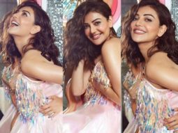 Kajal Aggarwal looks like a dream in a millennial pink dress with a holographic fringe