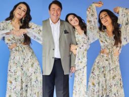Karisma Kapoor makes a floral splash in an Anamika Khanna creation worth Rs. 28,000 for The Kapil Sharma Show