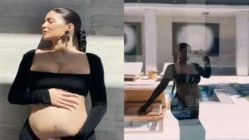 Kylie Jenner flaunts her second baby bump in a gorgeous skin-tight black torso cutout dress