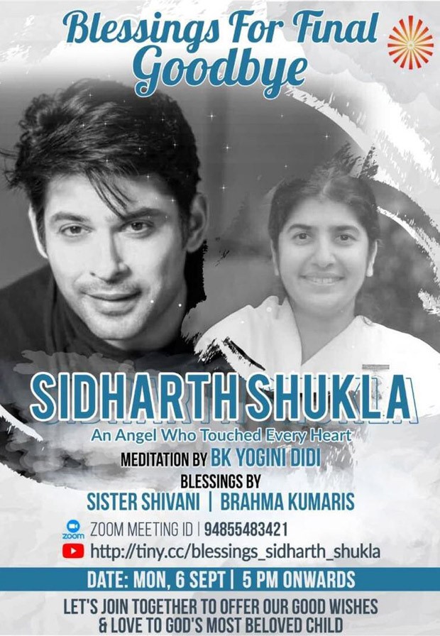Late actor Sidharth Shukla's prayer meet to be held at 5 pm today