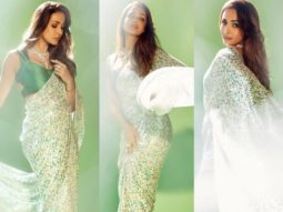 Malaika Arora shines in a blingy sequin saree by Manish Malhotra