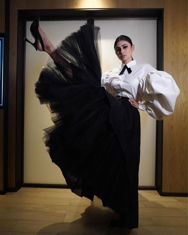 Mouni Roy keeps it chic in puffed sleeved shirt and tulle skirt worth Rs. 41,750 Mouni Roy keeps it chic in puffed sleeved shirt and tulle skirt worth Rs. 41,750