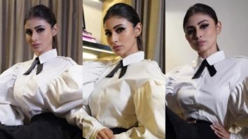 Mouni Roy keeps it chic in puffed sleeved shirt and tulle skirt worth Rs. 41,750