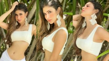Mouni Roy raises the temperature dressed in an all-white outfit, flaunting her toned midriff