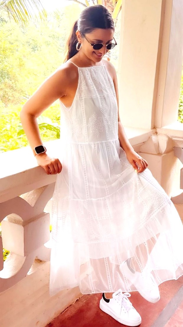 Parineeti Chopra makes an easy breezy statement in a white dress with Prada sneakers and worth over Rs. 55,000