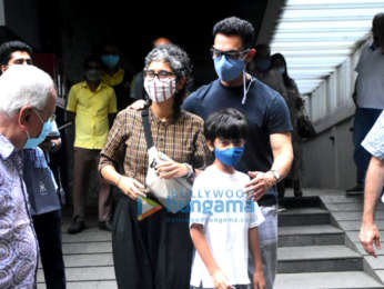 Photos: Aamir Khan, Kiran Rao and Azad Khan spotted in Bandra