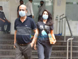 Photos: Rhea Chakraborty and her father spotted at HDFC Bank in Bandra