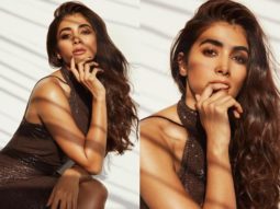 Pooja Hegde looks dreamy in a shiny brown dress
