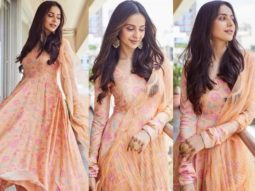 Rakul Preet looks radiant in anarkali dress worth Rs. 11,400 for Konda Polam promotions