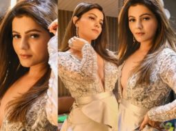 Rubina Dilaik looks smoking hot in a silver sequin dress with a plunging neckline