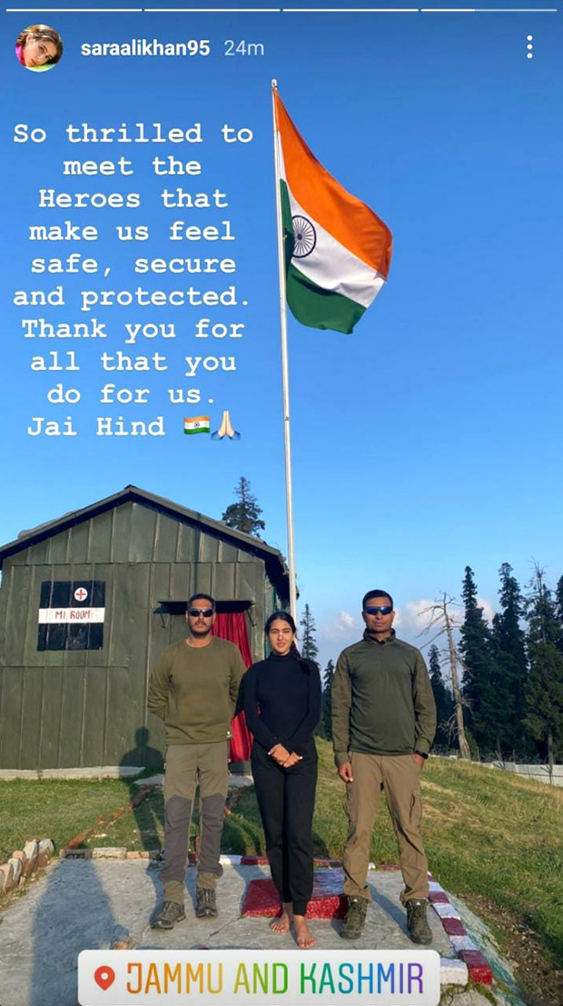 Sara Ali Khan meets with personnel of the Indian Army in Jammu and Kashmir