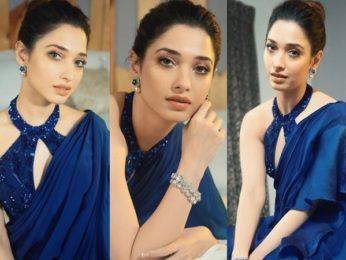 Tamannaah Bhatia glows in radiant blue saree gown worth Rs. 45,000 Tamannaah Bhatia glows in radiant blue saree gown worth Rs. 45,000