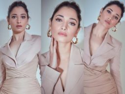 Tamannaah Bhatia is a stunner in nude bodycon jacket dress worth Rs. 94,000