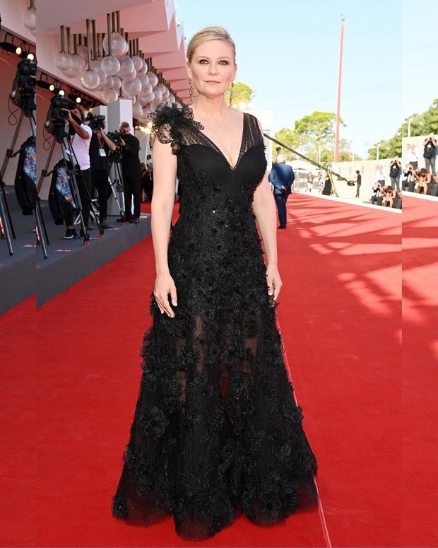 Venice International Film festival Benedict Cumberbatch makes an appearance in black suit with his wife Sophie Hunter who opted for a white and red gown; Kirsten Dunst stuns in a glamorous black gown
