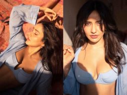 Neha Sharma shares swoon-worthy pictures in sky blue bikini top and a matching open button dress worth Rs. 17,000