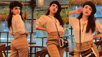 Avneet Kaur pairs a shirt with checkered pants and a beret