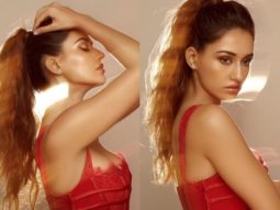 Disha Patani turns up the heat in lace corset red top and nude glam