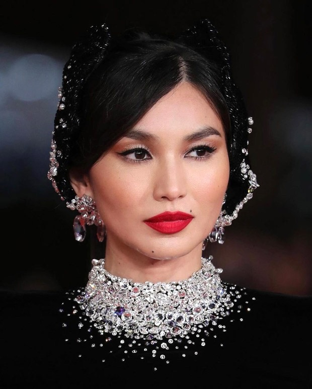 Gemma Chan dazzles in black separates with matching Swarovski embellished headpiece for Marvel's Eternals premiere at Rome Film Festival