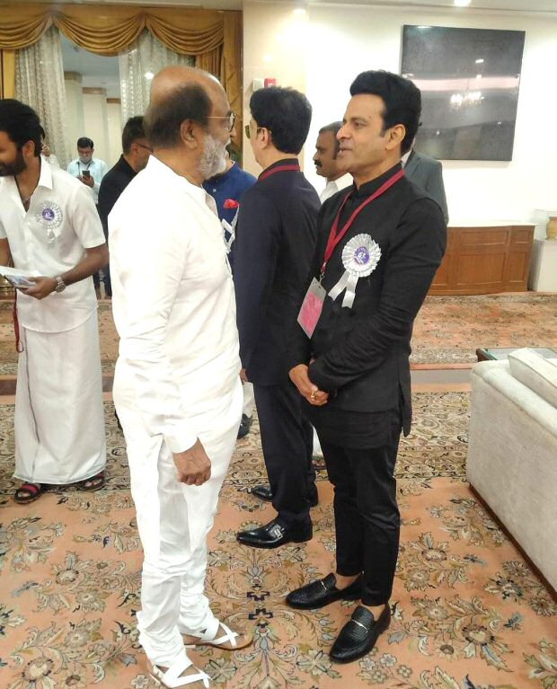 Manoj Bajpayee shares photos from the 67th National Film Awards with Rajinikanth and Dhanush