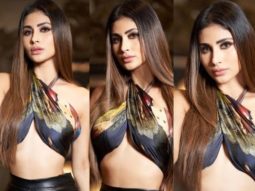 Mouni Roy is too hot to handle in halter-neck silk scarf top worth Rs. 14,000; pairs it with leather pants and thigh-high boots