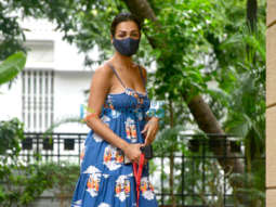 Photos: Malaika Arora spotted with her pet on a morning walk