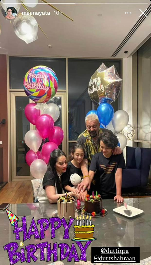 Sanjay Dutt And Maanayata Dutt Celebrate The Birthday Of Their Twins ...