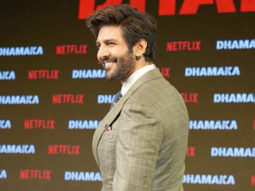 Spotted: Kartik Aaryan at the trailer launch of his Netflix film Dhamaka