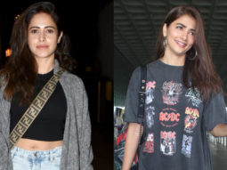 Spotted: Pooja Hegde and Nushrratt Bharuccha at Mumbai Airport