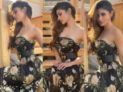 Mouni Roy looks breathtaking in a black floral dress in Dubai
