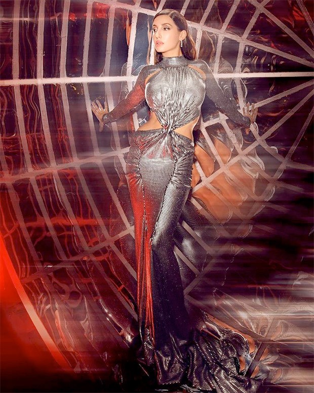 Nora Fatehi is all things bling in a metallic dress with pelvic cuts Nora Fatehi is all things bling in a metallic dress with pelvic cuts