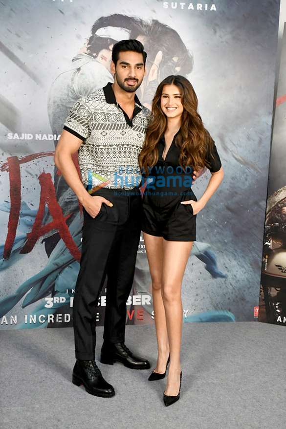 photos ahan shetty and tara sutaria snapped promoting their film tadap 2