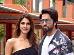 Photos: Ayushmann Khurrana, Vaani Kapoor and Abhishek Kapoor snapped during the promotions of Chandigarh Kare Aashiqui