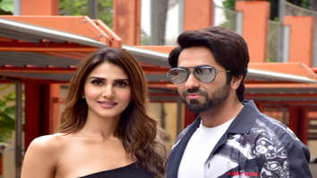 Photos: Ayushmann Khurrana, Vaani Kapoor and Abhishek Kapoor snapped during the promotions of Chandigarh Kare Aashiqui