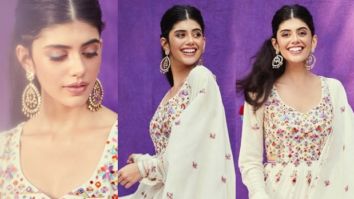 Sanjana Sanghi looks festive ready in white embroidered anarkali set worth Rs. 58,240
