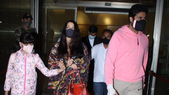 Snapped: Aishwarya Rai and Abhishek Bachchan at Mumbai Airport