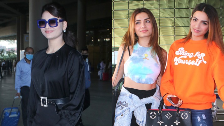 Spotted: Urvashi Rautela, Sukriti Kakar and Prakriti Kakar at Mumbai Airport