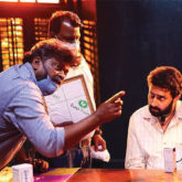 PICS: Abhishek Bachchan on the sets of the Hindi remake of Oththa Seruppu Size 7