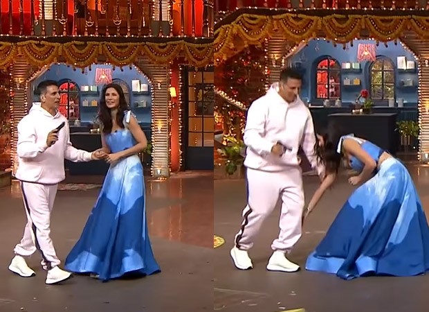 "Ye hai respect for seniors", says Akshay Kumar as Katrina Kaif touches his feet after he complains about her to Kapil Sharma