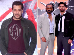 Salman Khan kisses Ahan Shetty’s poster at the premiere of Tadap; Suniel Shetty hugs him