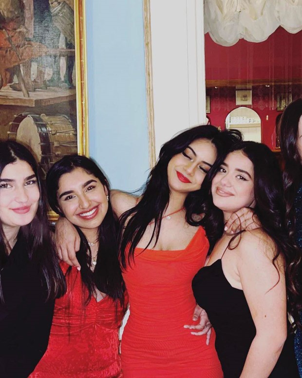 Ajay Devgn's daughter Nysa Devgn attends a party with friends in a stunning red outfit, shares photos