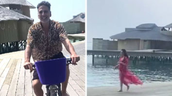 Akshay Kumar goes cycling; Twinkle Khanna goes for a walk during their Maldives vacation