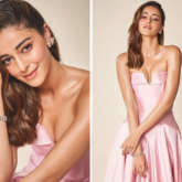 Ananya Panday looks elegant in strapless plunging neckline pink gown by Naeem Khan for Filmfare OTT Awards 