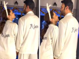 Ankita Lokhande gets a peck from husband Vicky Jain as they dress up in matching ‘Mr and Mrs. Jain’ pajamas