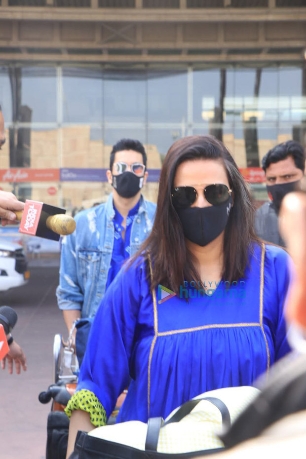 Katrina Kaif-Vicky Kaushal Wedding: Close friends of bride and groom Neha Dhupia and Angad Bedi arrive at Jaipur airport to begin festivities 