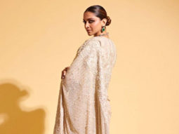 Deepika Padukone looks absolutely stunning in an ivory embroidered saree