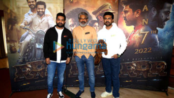 Photos: Jr NTR, Ram Charan and S.S Rajamouli snapped during the promotions of RRR in Andheri